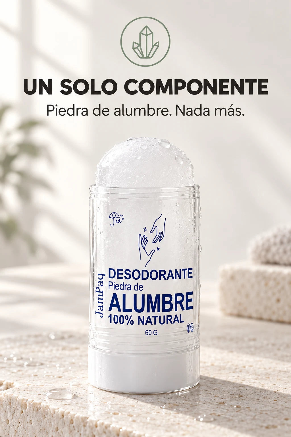 Un solo componente: piedra de alumbre, nada más.